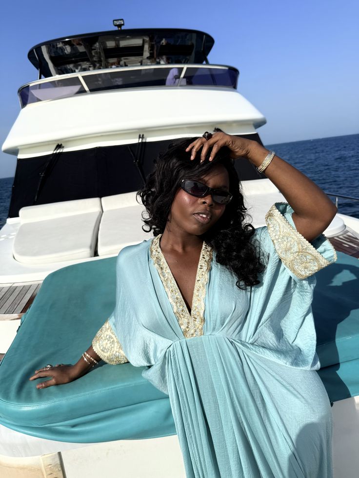 Azura Stitched-Waist Resort Boubou Dress